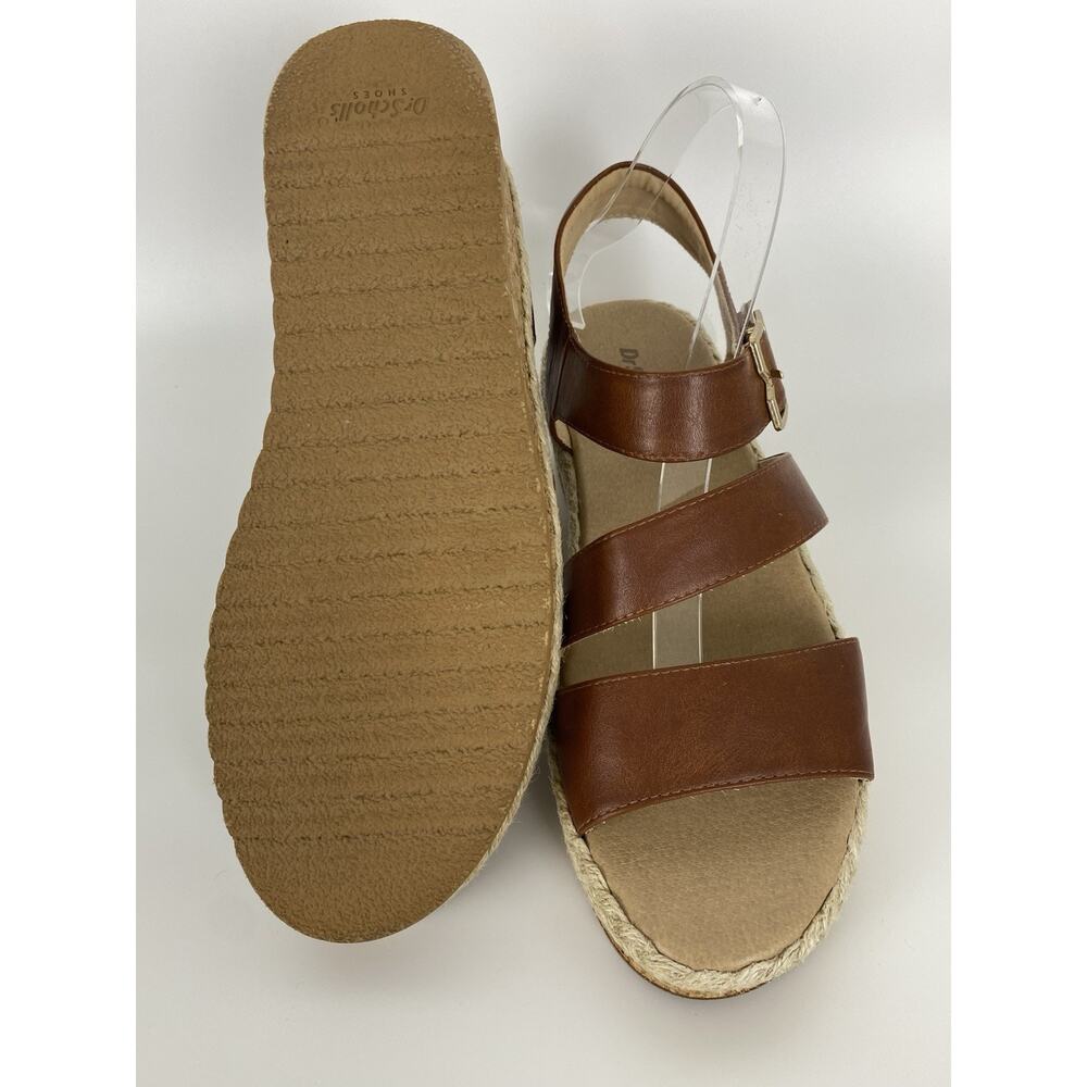 Dr. Scholl's Brown Espadrille Wedge Sandals Women's Size 8.5 Ankle Strap Comfort - Picture 5 of 10